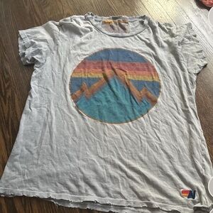 Gray T-Shirt with Mountain Graphic